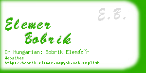 elemer bobrik business card